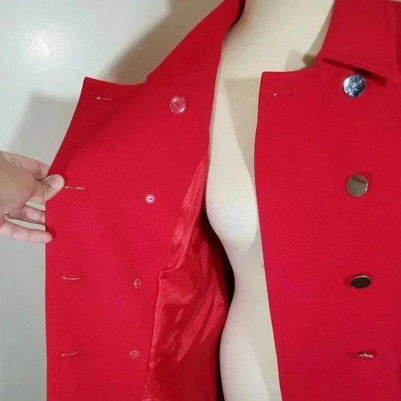 {Carmen Marc Valvo} Red Blazer Jacket - Picture 7 of 11